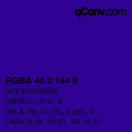 Farbcode: RGBA 46 0 144 0 | qconv.com