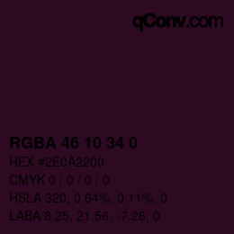 カラーコード: RGBA 46 10 34 0 | qconv.com