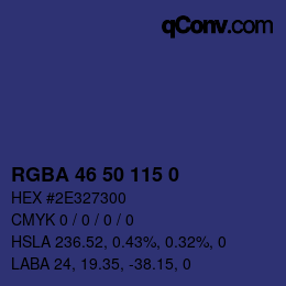 Color code: RGBA 46 50 115 0 | qconv.com