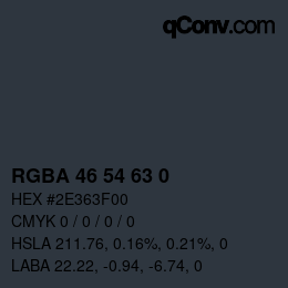 Color code: RGBA 46 54 63 0 | qconv.com