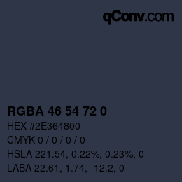 Color code: RGBA 46 54 72 0 | qconv.com