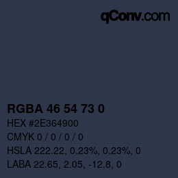 颜色代码: RGBA 46 54 73 0 | qconv.com
