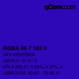 Farbcode: RGBA 46 7 182 0 | qconv.com