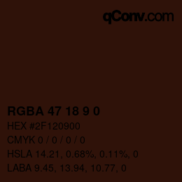 Color code: RGBA 47 18 9 0 | qconv.com