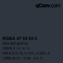 Color code: RGBA 47 54 63 0 | qconv.com