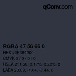 Color code: RGBA 47 56 66 0 | qconv.com