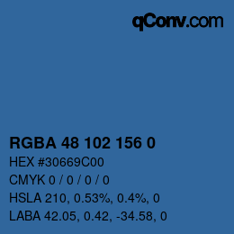Color code: RGBA 48 102 156 0 | qconv.com