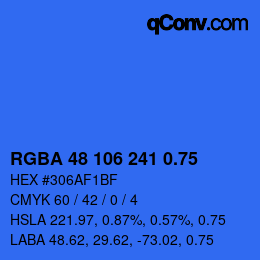 Farbcode: RGBA 48 106 241 0.75 | qconv.com