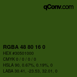 Farbcode: RGBA 48 80 16 0 | qconv.com