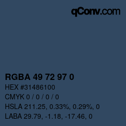 Color code: RGBA 49 72 97 0 | qconv.com