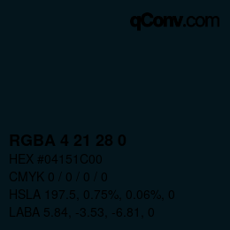 カラーコード: RGBA 4 21 28 0 | qconv.com
