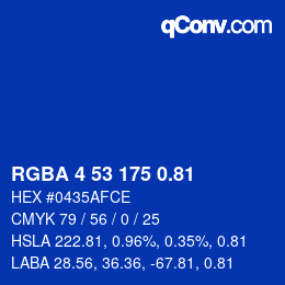 Farbcode: RGBA 4 53 175 0.81 | qconv.com