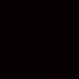 カラーコード: RGBA 5.5 0 5 0 | qconv.com