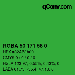 Farbcode: RGBA 50 171 58 0 | qconv.com