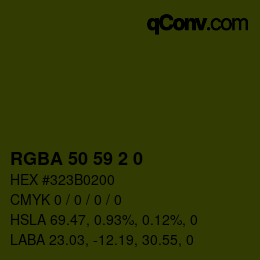 Color code: RGBA 50 59 2 0 | qconv.com
