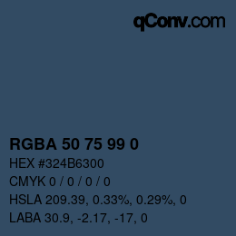 Color code: RGBA 50 75 99 0 | qconv.com