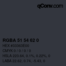 Color code: RGBA 51 54 62 0 | qconv.com