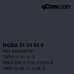 Color code: RGBA 51 54 63 0 | qconv.com