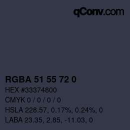 カラーコード: RGBA 51 55 72 0 | qconv.com