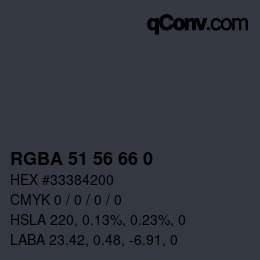 Color code: RGBA 51 56 66 0 | qconv.com
