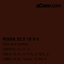 Color code: RGBA 52.5 18 9 0 | qconv.com