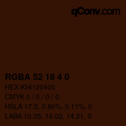 Color code: RGBA 52 18 4 0 | qconv.com