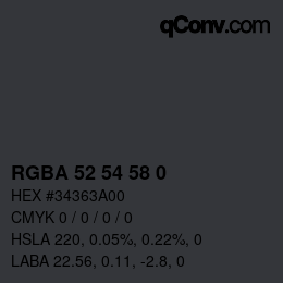 Color code: RGBA 52 54 58 0 | qconv.com