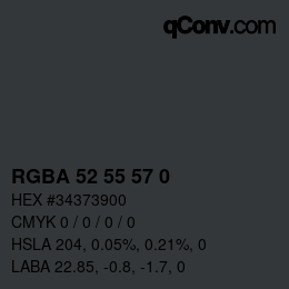 Color code: RGBA 52 55 57 0 | qconv.com