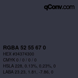 Color code: RGBA 52 55 67 0 | qconv.com