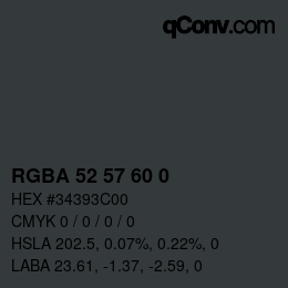 Color code: RGBA 52 57 60 0 | qconv.com