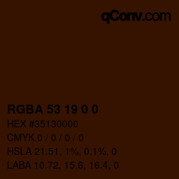 カラーコード: RGBA 53 19 0 0 | qconv.com