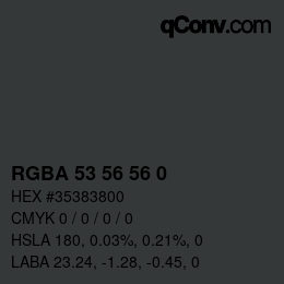 Color code: RGBA 53 56 56 0 | qconv.com