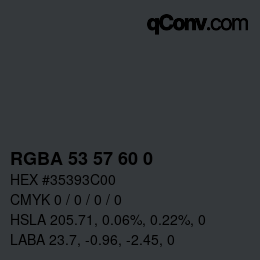 Código de color: RGBA 53 57 60 0 | qconv.com