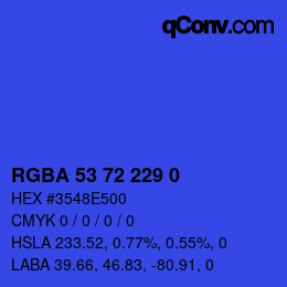 Color code: RGBA 53 72 229 0 | qconv.com