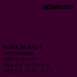 Farbcode: RGBA 56 0 42 0 | qconv.com