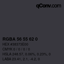 Color code: RGBA 56 55 62 0 | qconv.com