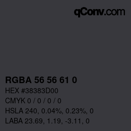 Color code: RGBA 56 56 61 0 | qconv.com