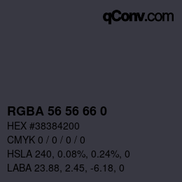 Color code: RGBA 56 56 66 0 | qconv.com
