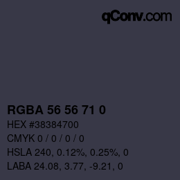 Color code: RGBA 56 56 71 0 | qconv.com