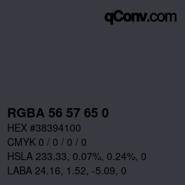 Farbcode: RGBA 56 57 65 0 | qconv.com