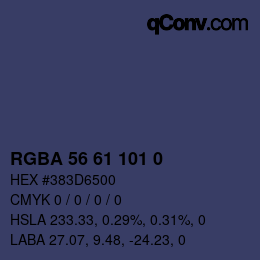 Farbcode: RGBA 56 61 101 0 | qconv.com