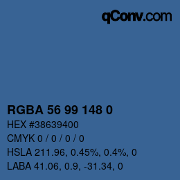 Color code: RGBA 56 99 148 0 | qconv.com