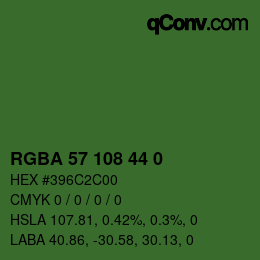 Farbcode: RGBA 57 108 44 0 | qconv.com
