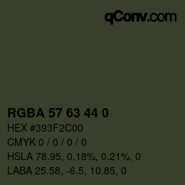 Color code: RGBA 57 63 44 0 | qconv.com