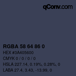 Farbcode: RGBA 58 64 86 0 | qconv.com