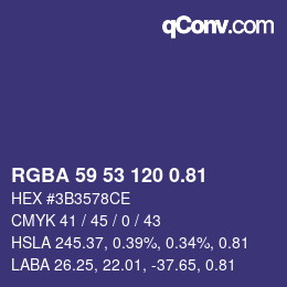 Farbcode: RGBA 59 53 120 0.81 | qconv.com