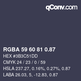 Farbcode: RGBA 59 60 81 0.87 | qconv.com