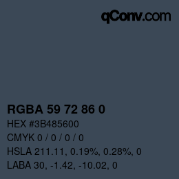 Color code: RGBA 59 72 86 0 | qconv.com
