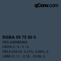 Code couleur: RGBA 59 75 90 0 | qconv.com