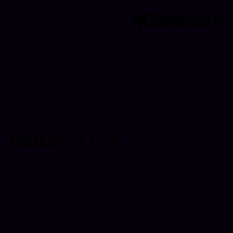 Color code: RGBA 5 0 11 0 | qconv.com